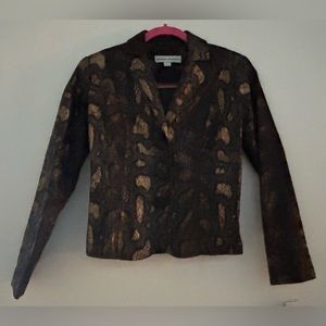 Bamboo Traders New With Tags Fully Lined Lightweight Blazer-Snakeskin Pattern-PP